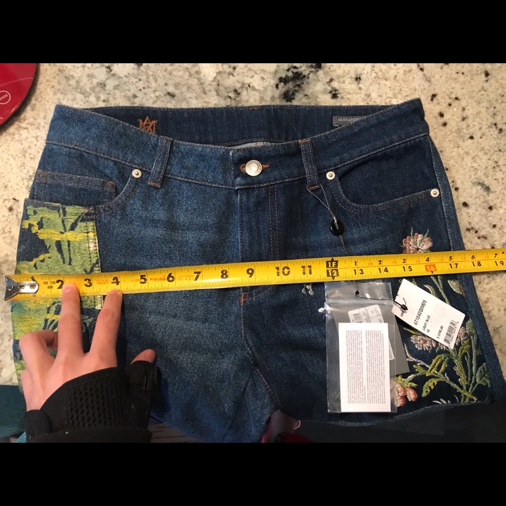 NWT Alexander McQueen Floral Embroidered JEAN 4 - Picture 9 of 10